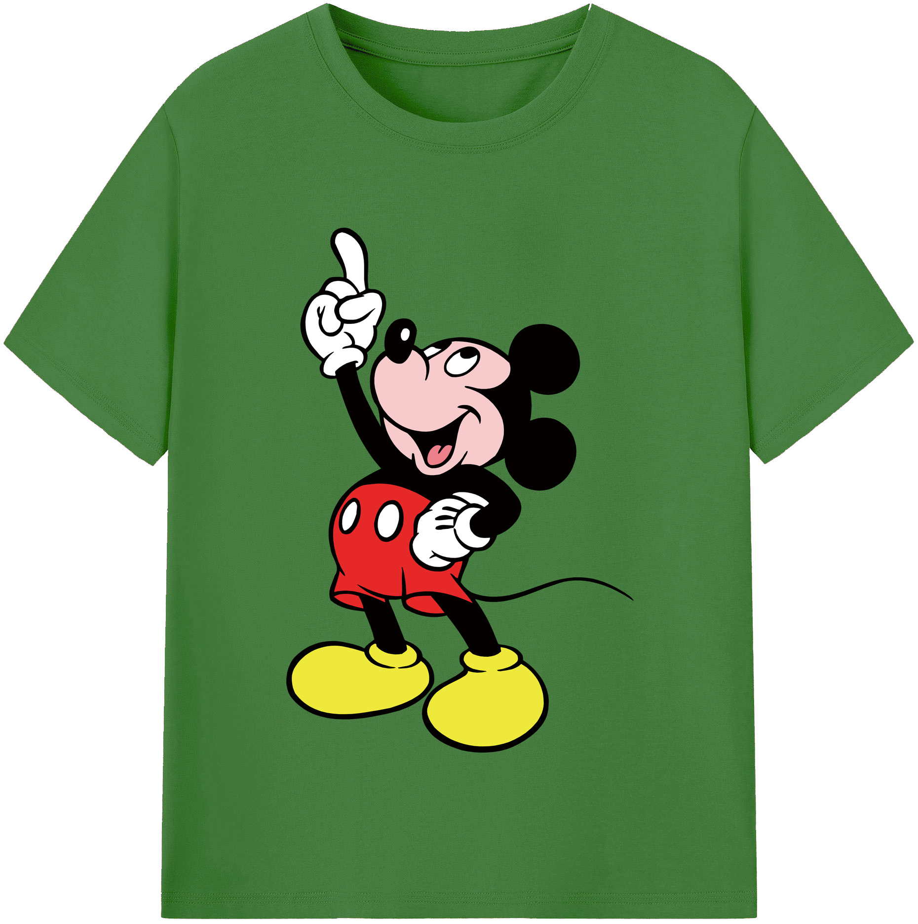 （画像用） ミッキーマウス Mickey Mouse レディースカジュアルプリントTシャツ（綿100％）